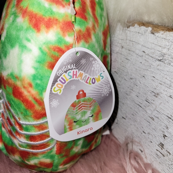 Squishmallow 10” Kinara Christmas Ornament Red Green Tie Dye Holiday New W/ Tags - Picture 9 of 13